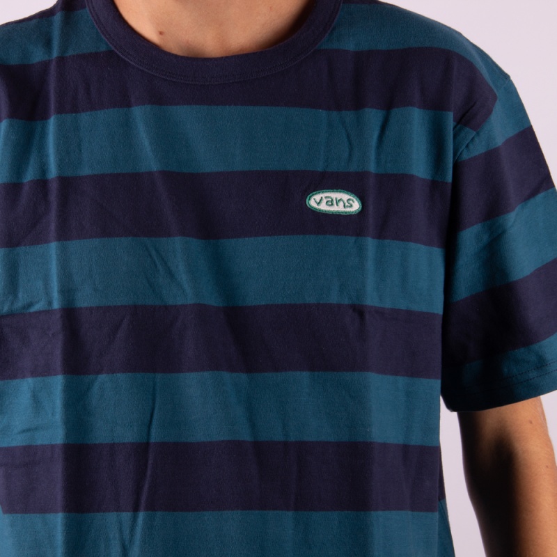 Camiseta Vans Multiplier SS Stripe Azul Escuro